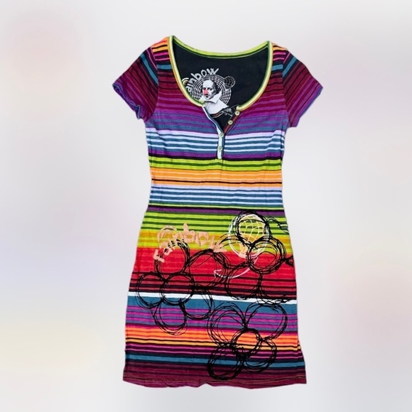 Desigual Dresses & Skirts - Desigual Rainbow Short Sleeve Colorful Dress